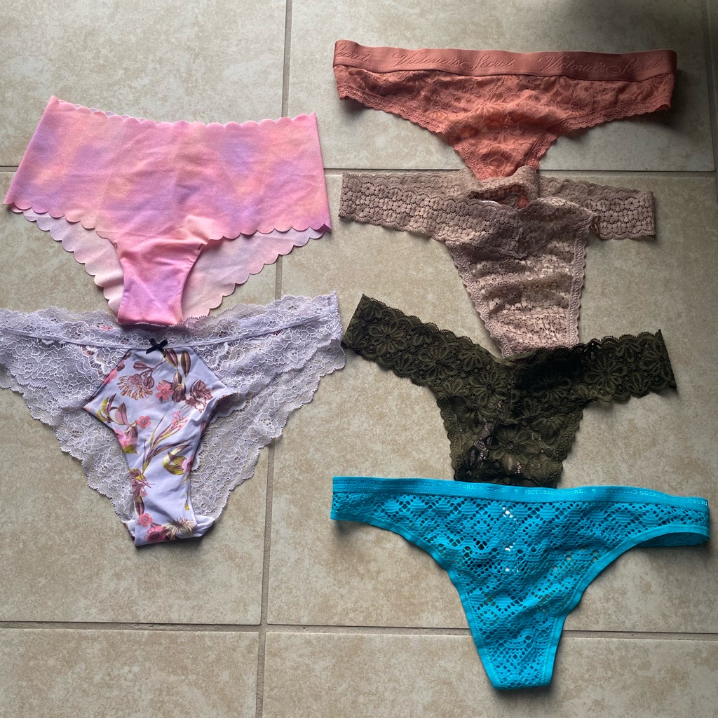 Brand New Victoria’s Secret Assorted Colors, Lace Panties. Qty 6. Sz M
